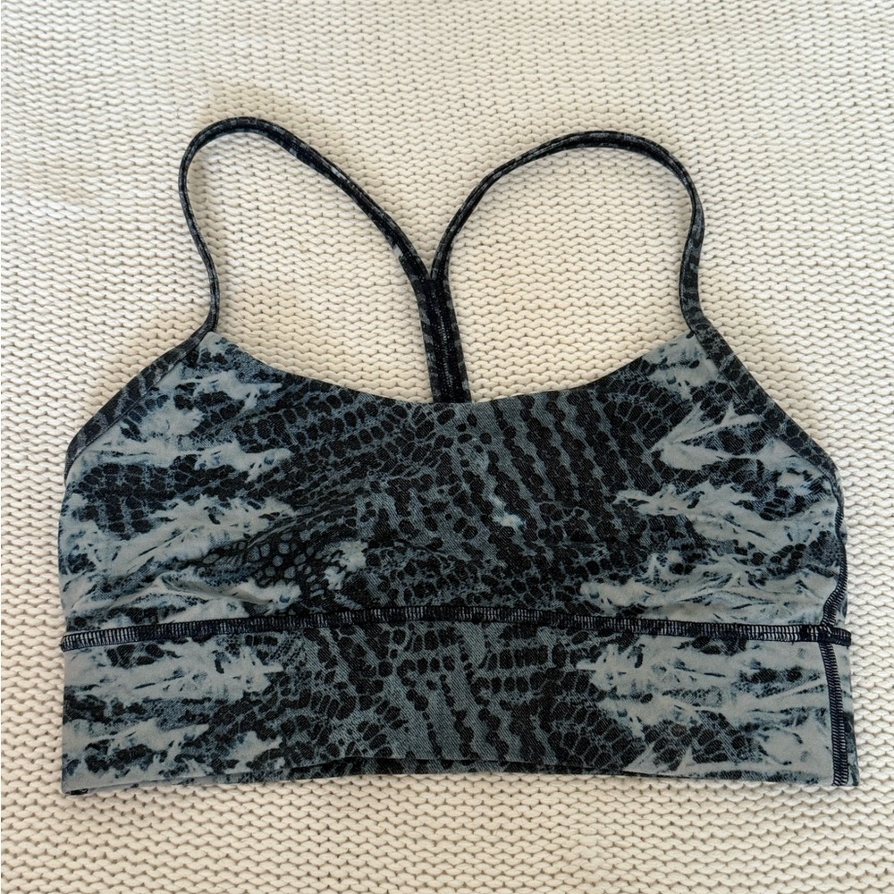 Lululemon Black and Gray Patterned Sports Bra